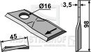 Fort kniv vreden 98x45x3 mm Ø16 højre109431